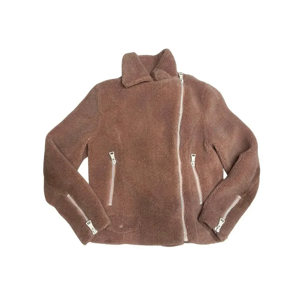 MOTHER Sherpa Fleece Full Zip Jacket SZ Small